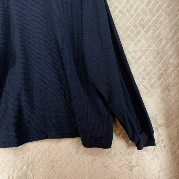Unlimited Patience Shirt 3XL Navy Blue Thermal Waffle Knit Long Sleeve - Picture 14 of 16
